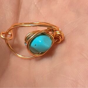 Turquoise and Gold Women's Ring